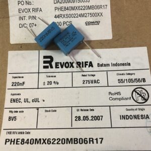 PHE840MX6220MB06R17, Kemet, Stock, Capacitor