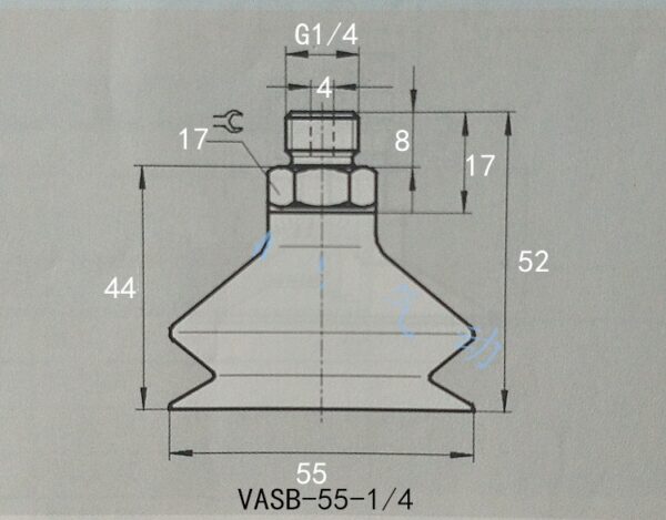 VASB-55-1/4-SI, 158980, Stock, Suction Cup, 1:1 replacement