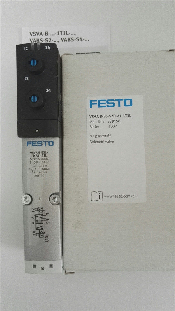 VSVA-B-B52-ZD-A1-1T1L, 539156, Festo, Stock, Solenoid Valve