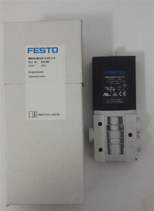 MHE4-MS1H-3/2O-1/4, 525207, Festo, Stock, Solenoid Valve