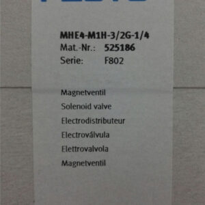 MHE4-M1H-3/2G-1/4, 525186, Festo, Stock, Solenoid Valve