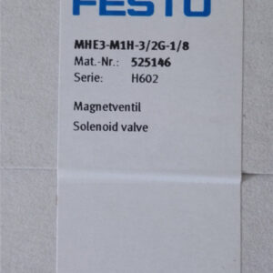 MHE3-M1H-3/2G-1/8, 525146, Festo, Stock, Solenoid Valve