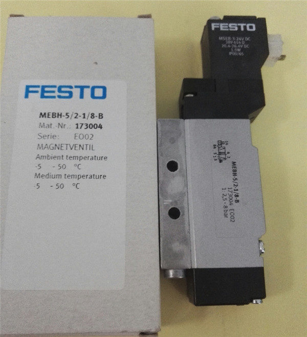 MEBH-5/2-1/8-B, 173004, Festo, Stock, Solenoid Valve