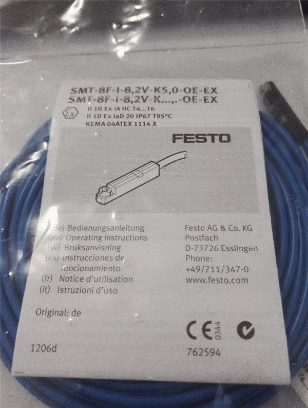 SMT-8F-I-8,2V-K5,0-OE-EX,  536956, Festo, Stock, Sensor