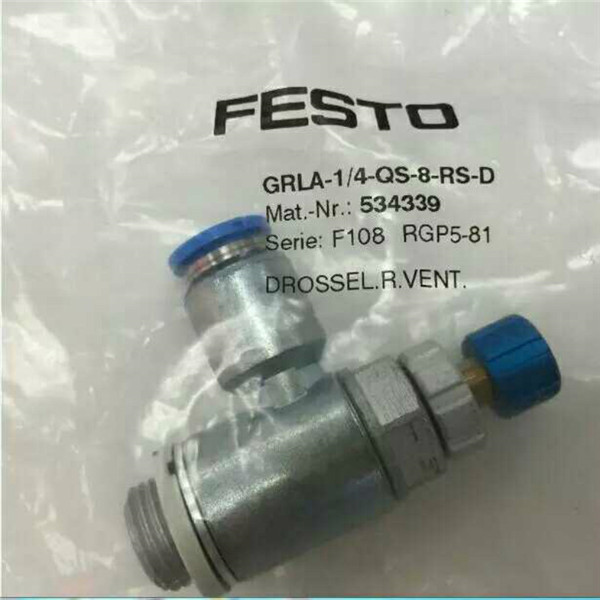 GRLA-1/4-QS-8-RS-D, 534339, Stock Flow Control Valve