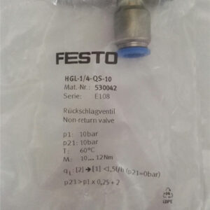 HGL-1/4-QS-10, 530042, Stock Flow Control Valve