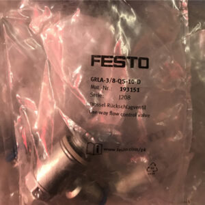 GRLA-3/8-QS-10-D, 193151, Festo, Stock, Flow Control Valve