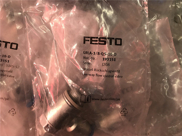 GRLA-3/8-QS-10-D, 193151, Festo, Stock, Flow Control Valve