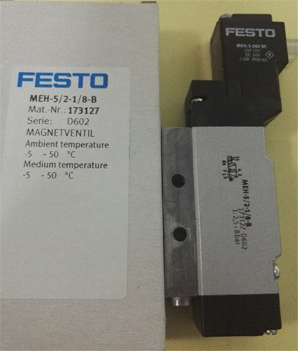 MEH-5/2-1/8-B, 173127, Festo, Stock, Solenoid Valve