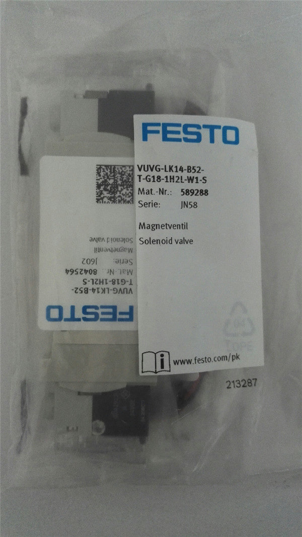 VUVG-LK14-B52-T-G18-1H2L-W1-S, 589288, Festo, Stock, Solenoid Valve