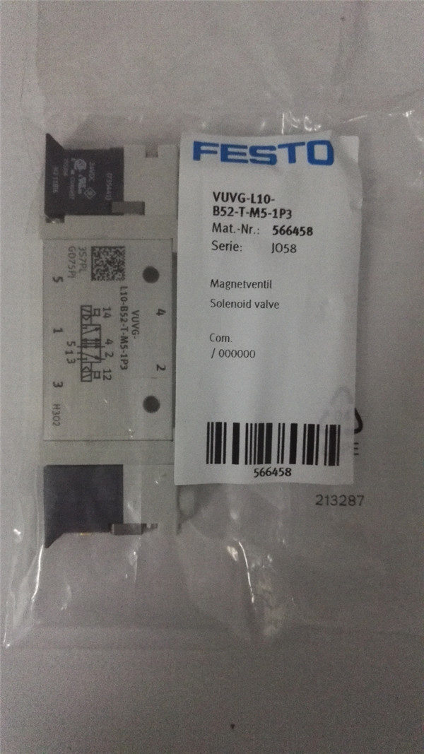 VUVG-L10-B52-T-M5-1P3, 566458, Festo, Stock, Solenoid Valve