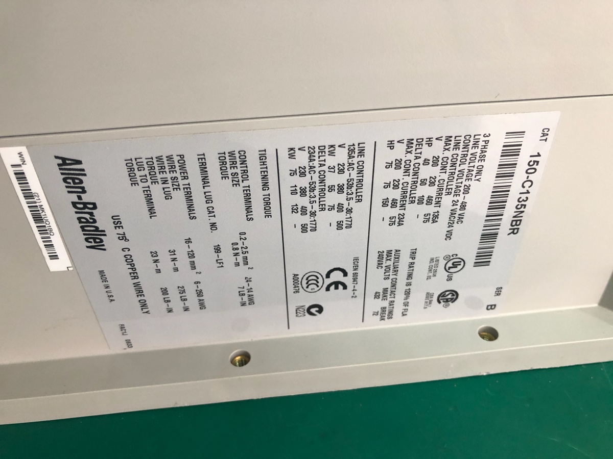 Stock, Allen-Bradley, 150-C135NBR, Refurbished - 图片 3