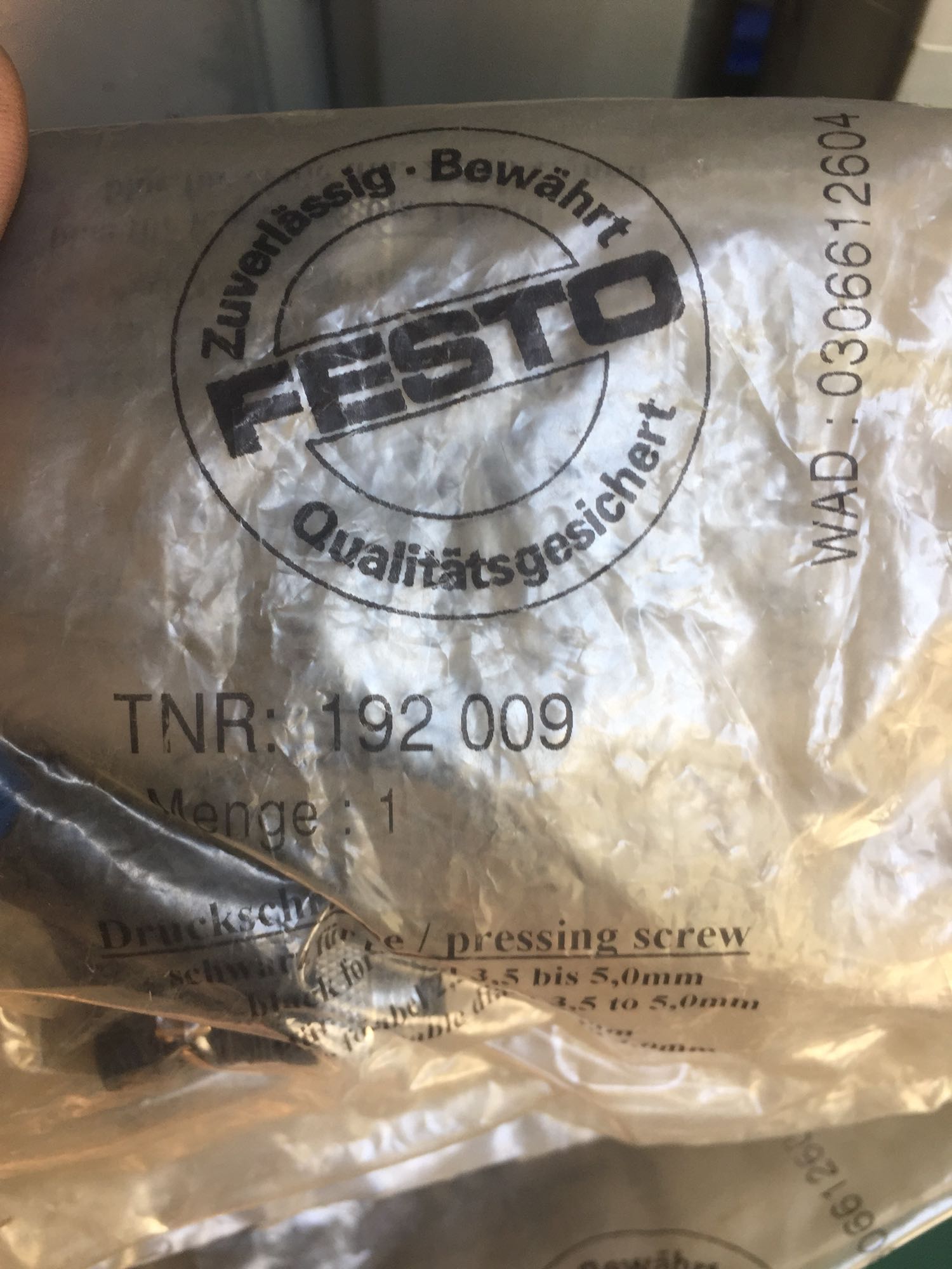 Stock, Festo, SEA-3GS-M8-S, 192009, Connector/Plug, New