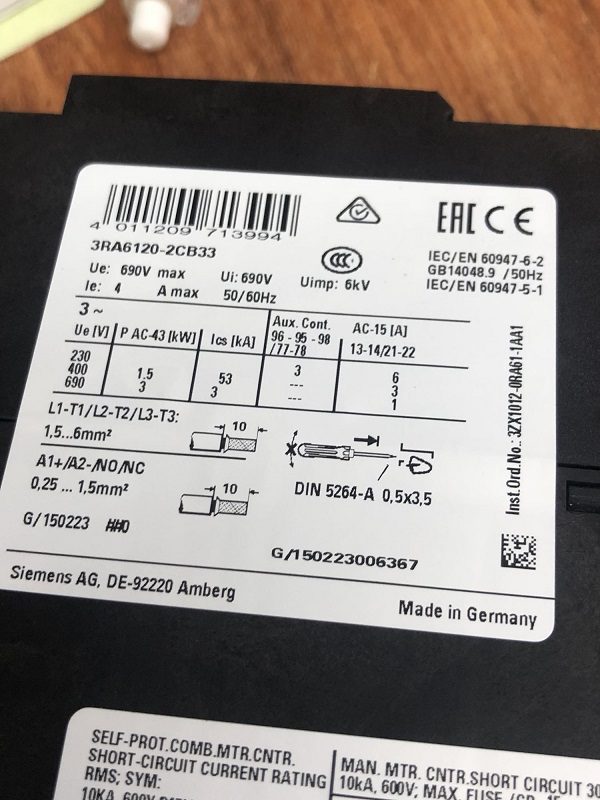 Stock, Siemens, 3RA6120-2CB33, Refurbished - 图片 2