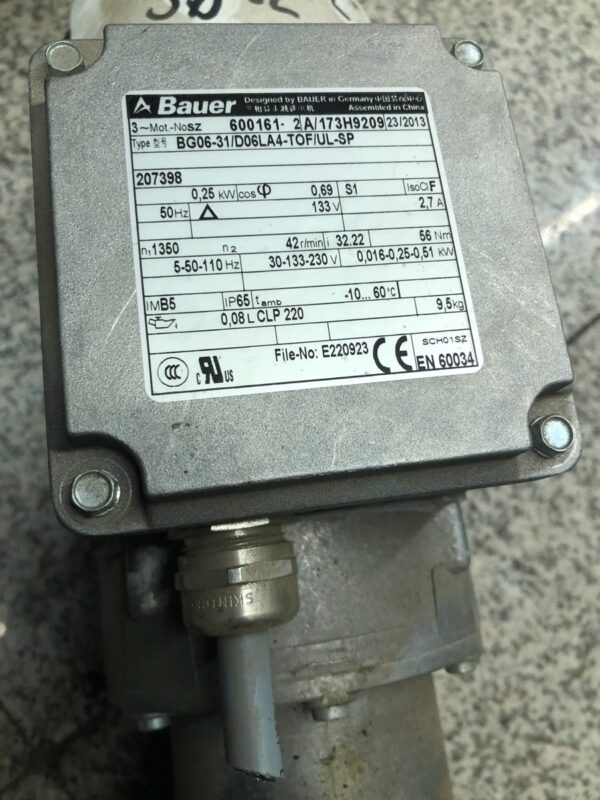 Stock, BAUER, BG06-31/D06LA4-TOF/UL-SP, Used