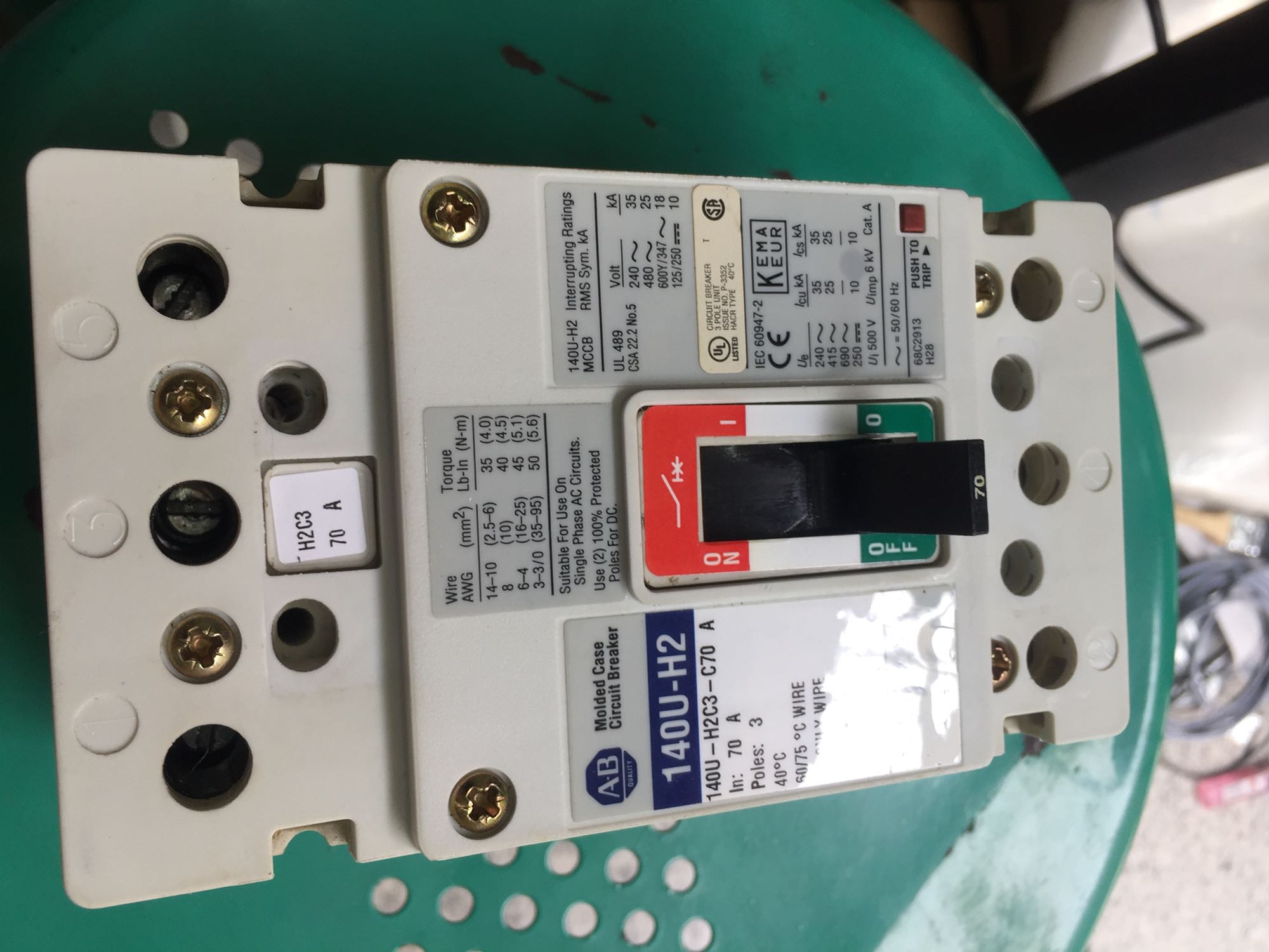 Stock,  Allen-Bradely, 140U-H2C3-CA70A, Used