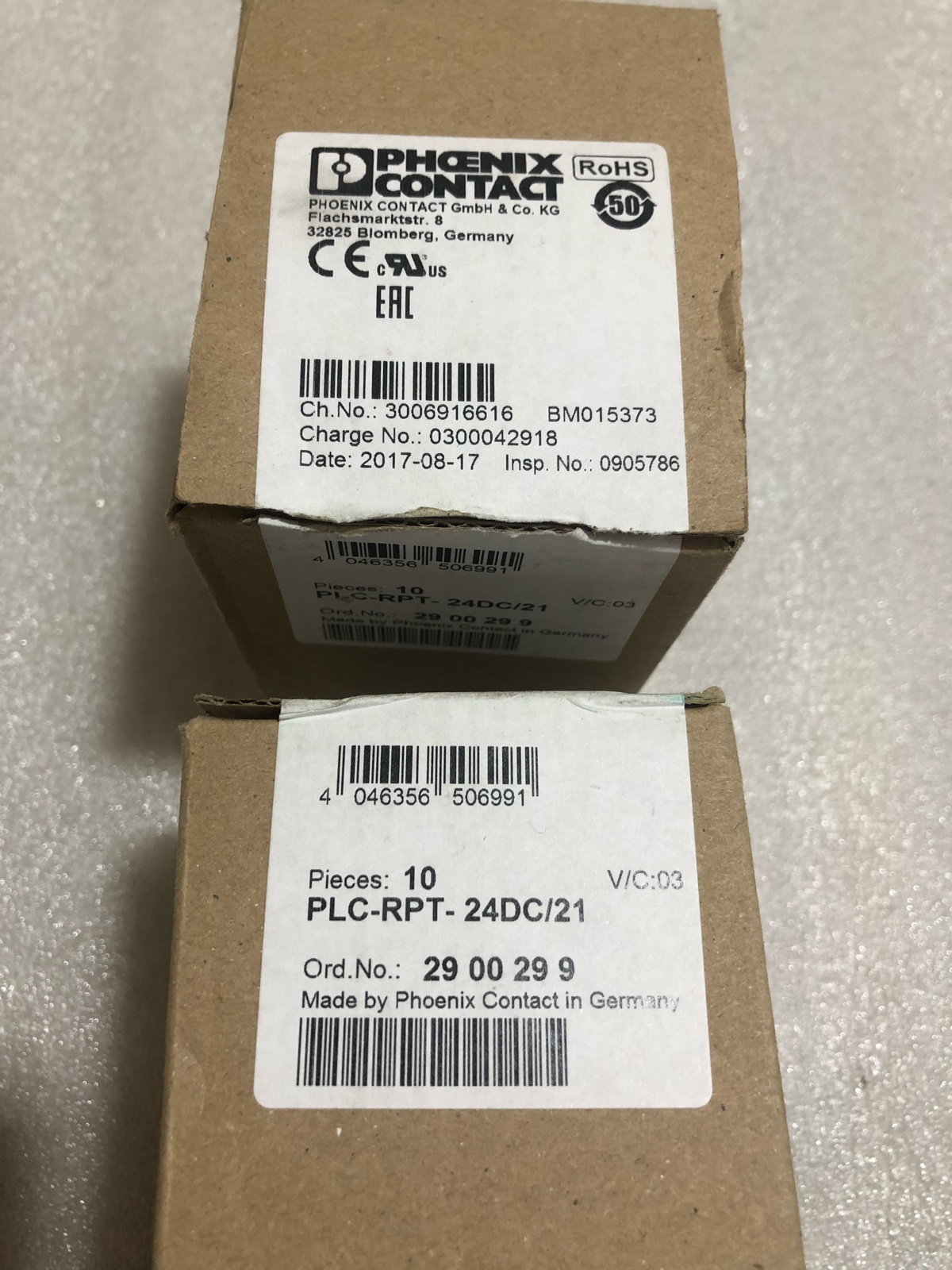2900299 Details about   10 Pieces Phoenix Contact PLC-RPT-24DC 21 