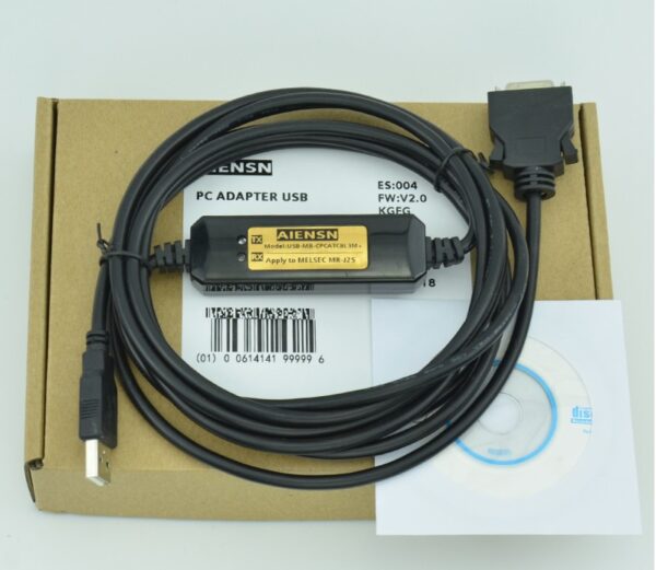Stock, Mitsubishi, PLC Cable, USB-MR-CPCATCBL3M, With software, High quality, Use for J2S, New