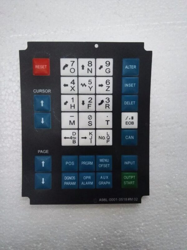 Stock, Membrane Keypad, Fanuc, A98L-0001-0518#M 02