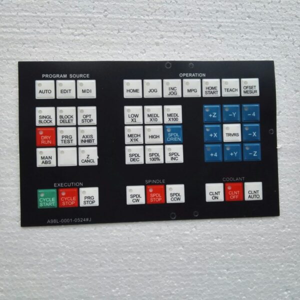 Stock, Membrane Keypad, Fanuc, A98L-0001-0524 T, A98L-0001-0524 #J, A98L-0001-0524 #S02