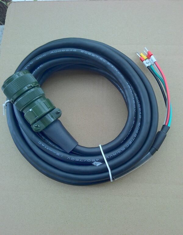 Stock, Mitsubishi Servo Cable, MR-PWCNS5-5M, Straight, 4Pin, 5meters