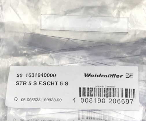 Stock, STR 5 S F.SCHT 5 S, Weidmuller, 1631940000