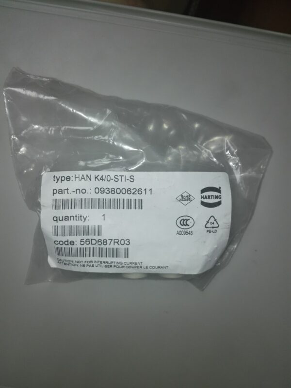 Stock, 09380062611 Harting, HAN K4/0-STI-S K4/0M, New