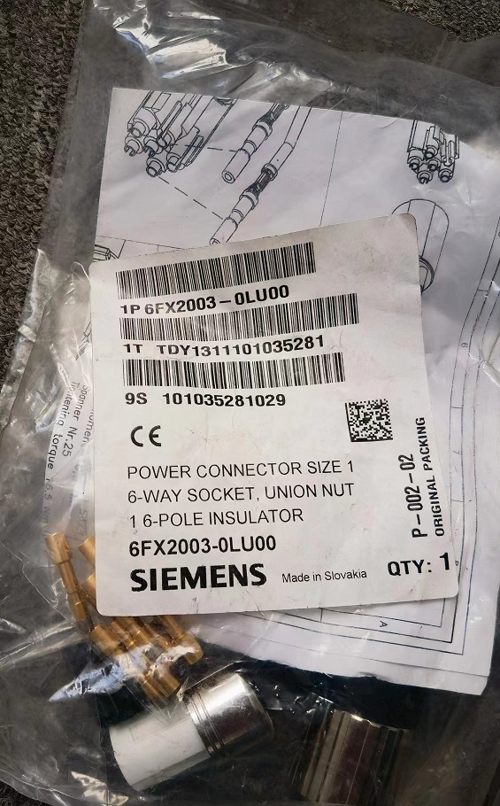 Excess Stock, Siemens M23 Connector, 6Pin, 6FX2003-0LU00, Original - 图片 2