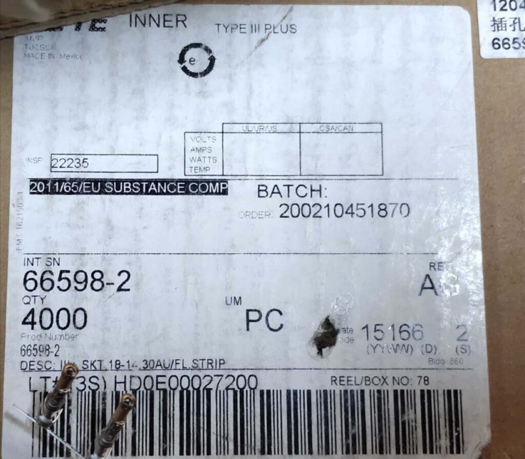 Stock, Tyco Terminal, 66598-2, New – Provide Stock Of Electronic Components