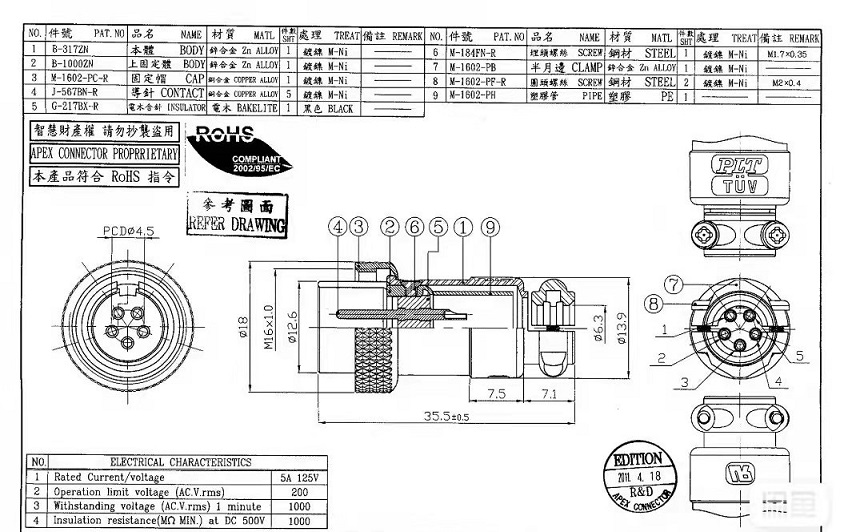 PLT APEX Connector, PLT-165-PM-R, New, Excess Stock - 图片 5
