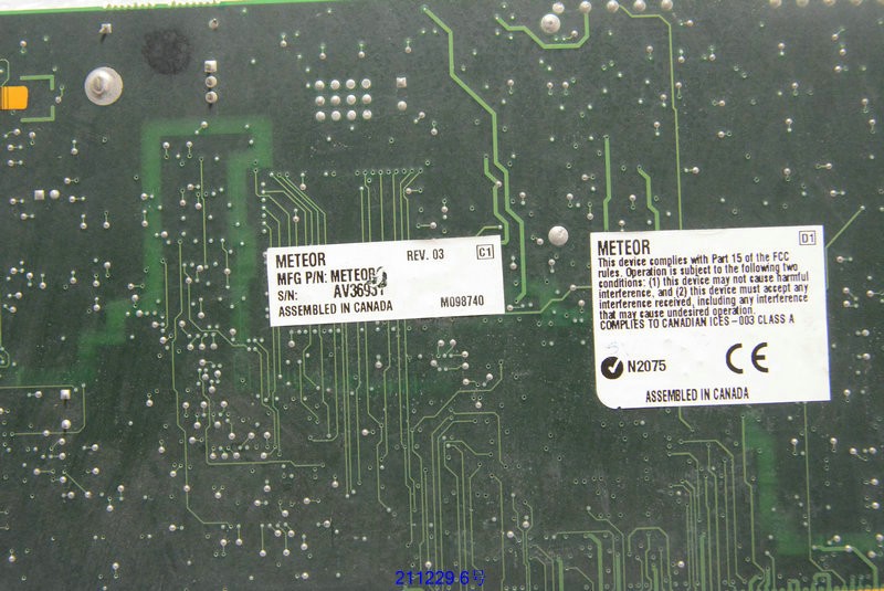 MATROX MFG P/N:METEOR AV36931 REV.03, Used - 图片 3