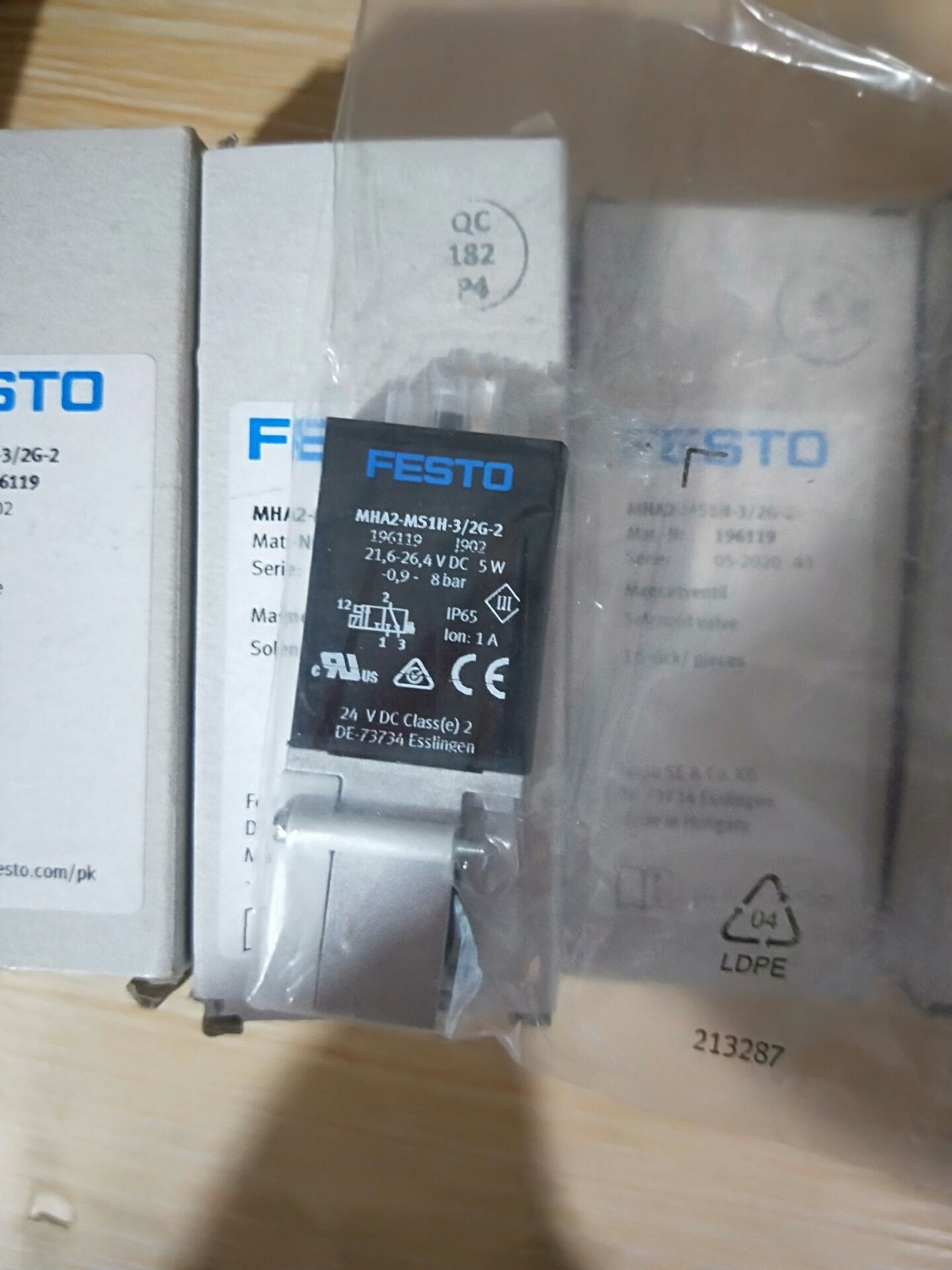 Festo 196119, New And Original, MHA2-MS1H-3/2G-2, Solenoid Valve, Excess Stock