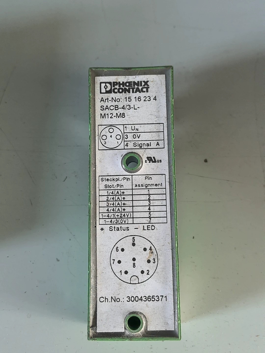 PHOENIX CONTACT SACB-4/3-L-M12-M8 1516234 Sensor/Actuator Junction Box,Used one,In stock