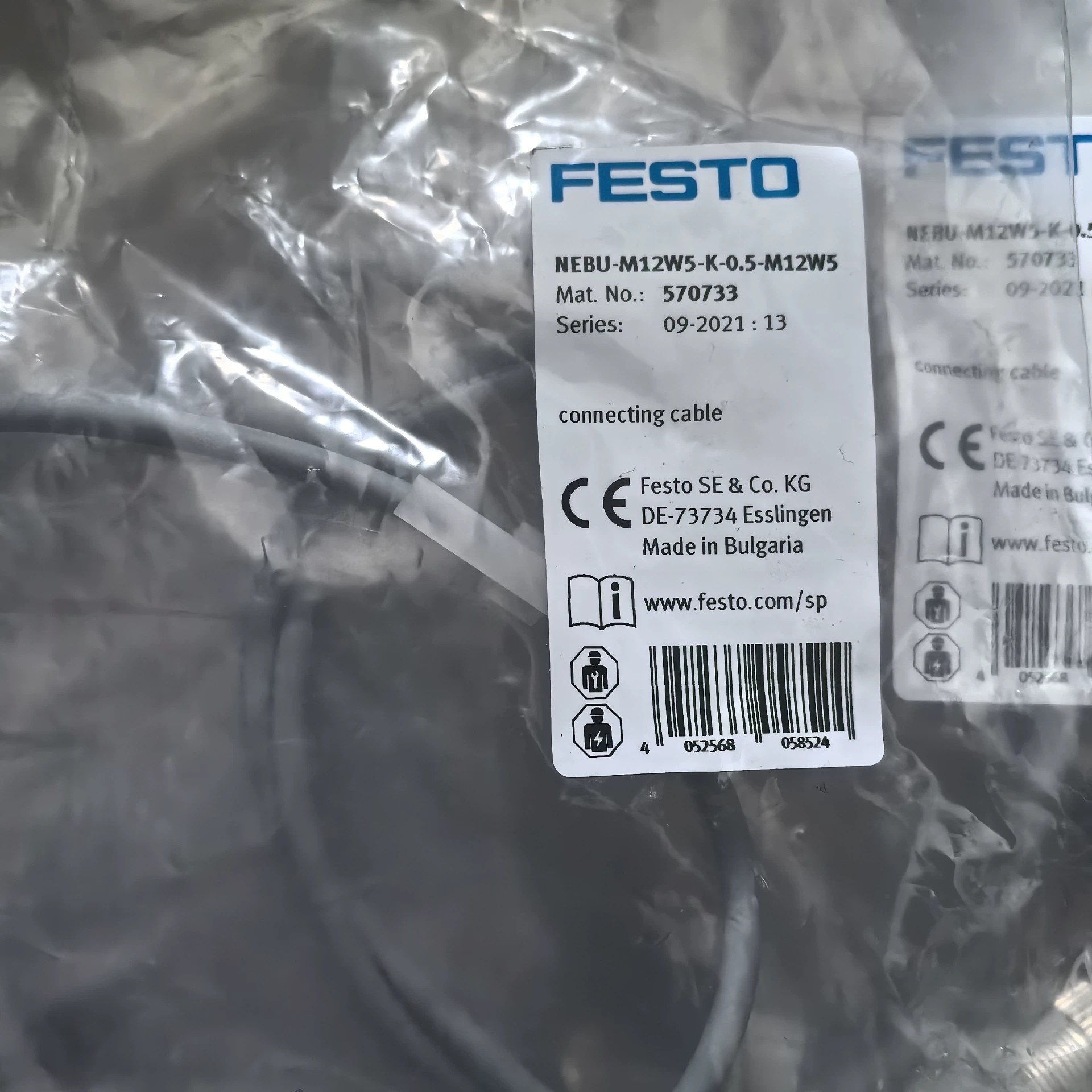 Festo NEBU-M12W5-K-0.5-M12W5 Connecting Cable,New and original,In stock - 图片 2