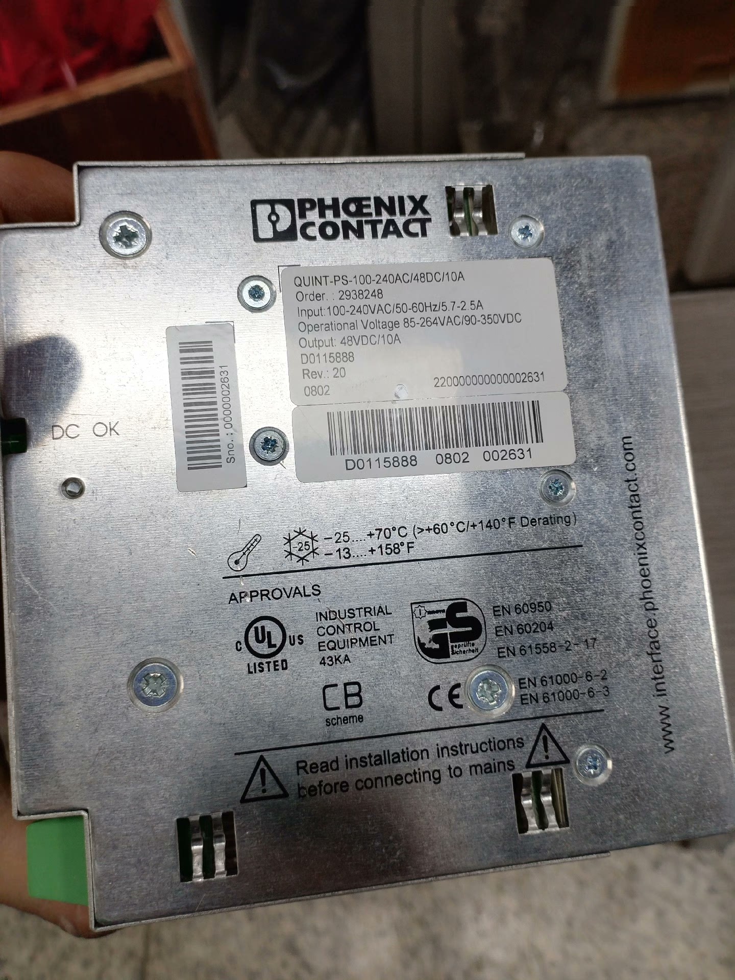 QUINT-PS-100-240AC/48DC/10A,Used one,In stock - 图片 2