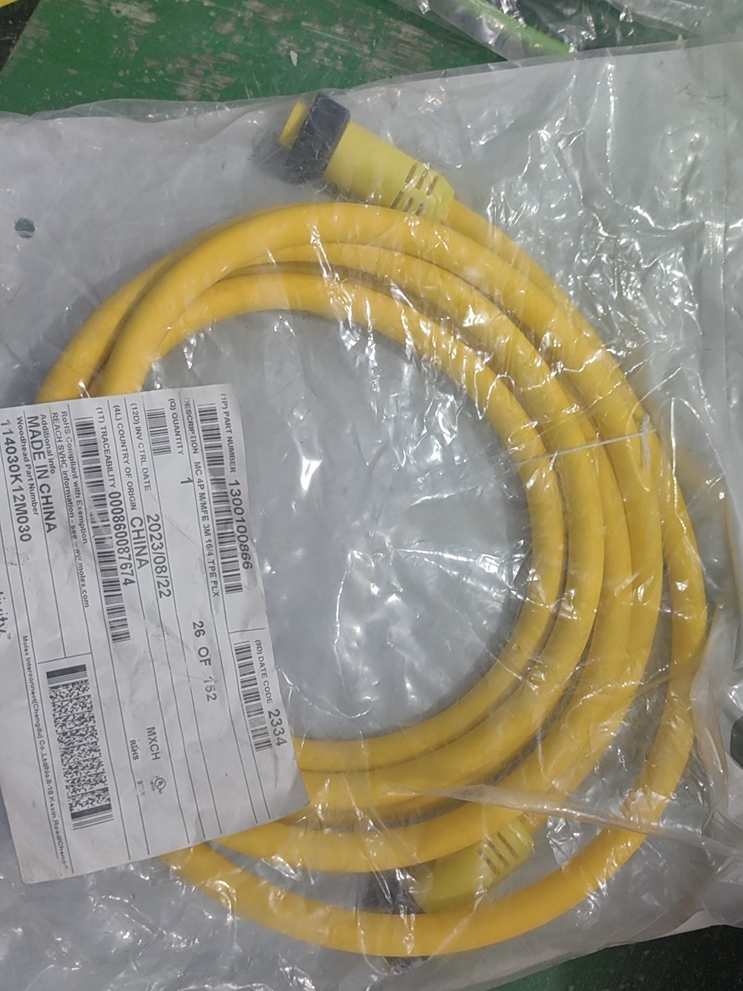 BradConnectivity 1300100866 114030K12M030 4P M/MFE 3M 16/4 TPE FLX,New and original,In stock - 图片 2