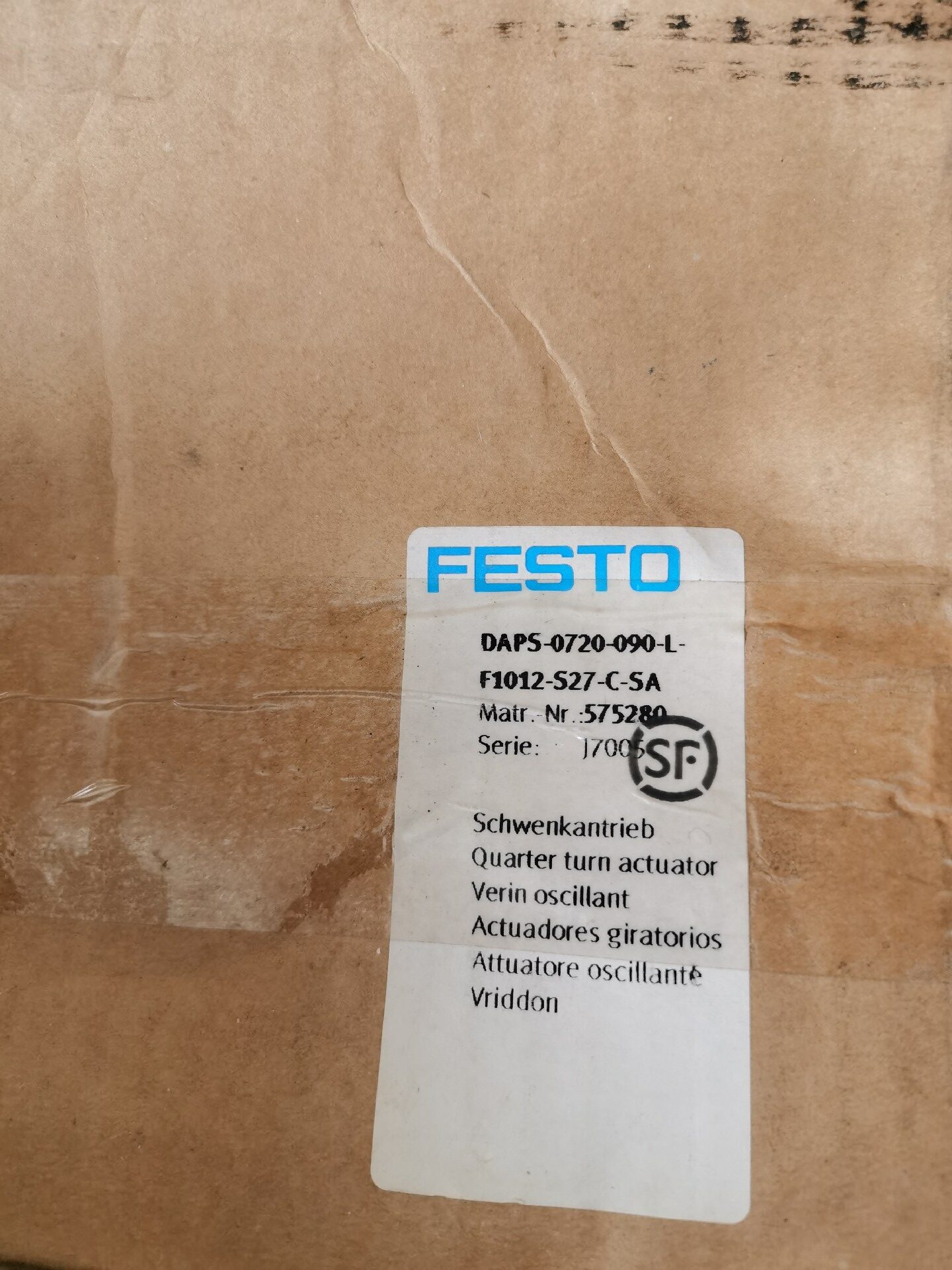 FESTO DAPS-0720-090-L-F1012-S27-C-SA 575280,New and original,In stock