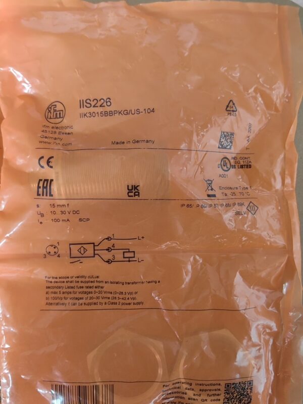 IFM IIS226 IIK3015BBPKG/US-104,New and original,In stock